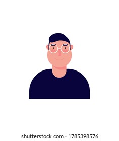 avatar male facial emotions. Vector illustration in cartoon style