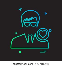 Avatar male icon design vector