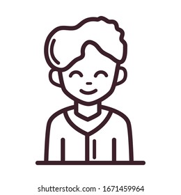 avatar male man portrait cartoon character vector illustration line style icon