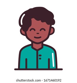 avatar male man portrait cartoon character vector illustration line and fill style icon