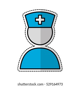 avatar male medical doctor icon over white background. vector illustration