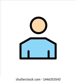 Avatar, Male, People, Profile  Flat Color Icon. Vector icon banner Template
