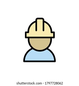 Avatar man architect or icon. Simple color with outline vector elements of architecture icons for ui and ux, website or mobile application