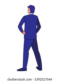 Avatar man of back design, Boy male person people human social media and portrait theme Vector illustration
