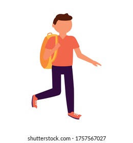 Avatar man with bag design, Boy male person people human social media and portrait theme Vector illustration