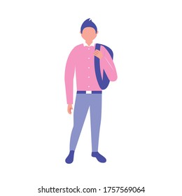 Hombre avatar con diseño de bolsos, hombre chico persona medios sociales humanos y tema retrato Ilustración vectorial