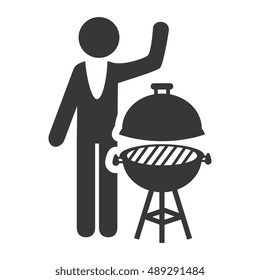 avatar man with barbecue grill