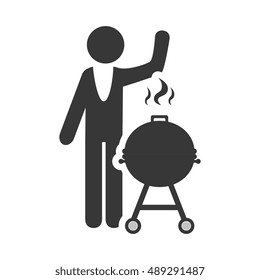avatar man with barbecue grill