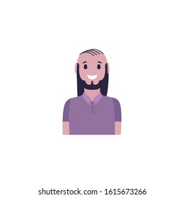 Avatar man with beard design, Boy male person people human social media and portrait theme Vector illustration