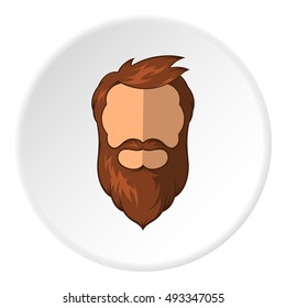 Avatar man with beard icon in cartoon style isolated on white circle background. People symbol vector illustration