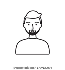 avatar man with beard over white background, line style, vector illustration