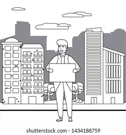 Avatar man with board design