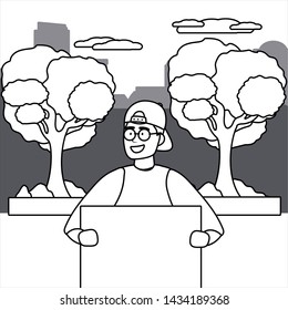 Avatar man with board design
