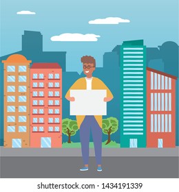 Avatar man with board design