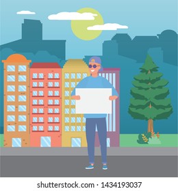 Avatar man with board design