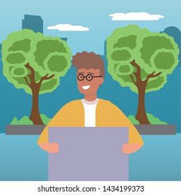Avatar man with board design
