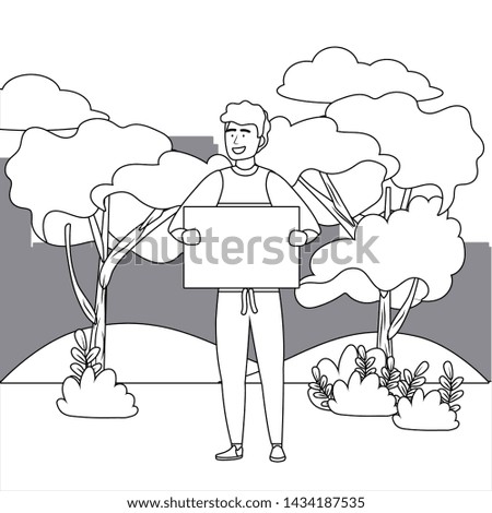 Avatar man with board design