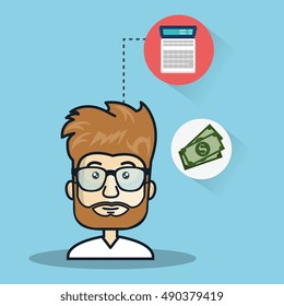avatar man with calculator device
