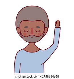 Avatar man cartoon with beard design, Boy male person people human social media and portrait theme Vector illustration