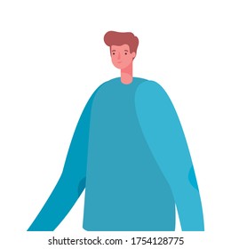 Avatar man cartoon with casual cloth design, Boy male person people human social media and portrait theme Vector illustration
