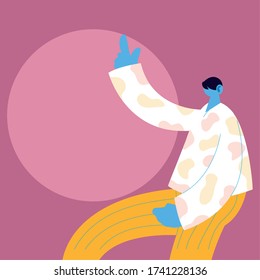 Avatar man cartoon design, Boy male person people human social media and portrait theme Vector illustration