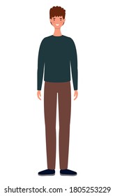 Diseño de dibujos animados de Avatar man, Hombre de niño, medios sociales humanos y retrato Tema de la ilustración vectorial