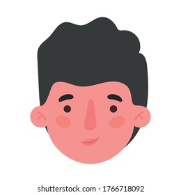 Avatar man cartoon head design, Boy male person people human social media and portrait theme Vector illustration