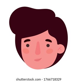 Avatar man cartoon head design, Boy male person people human social media and portrait theme Vector illustration