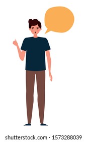 Avatar man with communication bubble design, Boy male person people human social media and portrait theme Vector illustration