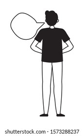 Avatar man with communication bubble design, Boy male person people human social media and portrait theme Vector illustration
