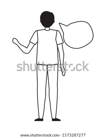Avatar man with communication bubble design, Boy male person people human social media and portrait theme Vector illustration
