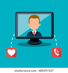 avatar man and computer monitor