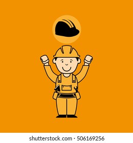 avatar man construction worker with helmet icon vector illustration