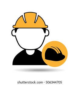 avatar man construction worker with helmet icon vector illustration