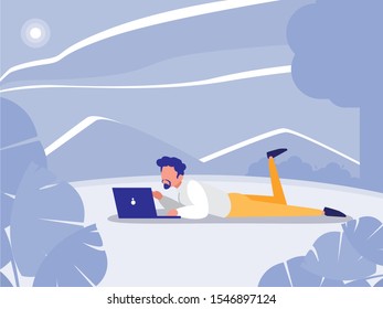 Avatar of a man design, Boy male person people human social media and portrait theme Vector illustration