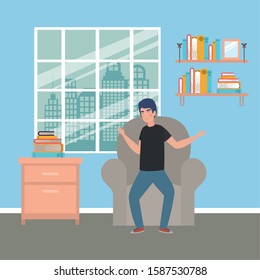 Avatar of a man design, Boy male person people human social media and portrait theme Vector illustration