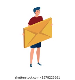 Avatar man design, Digital technology communication social media internet and web theme Vector illustration