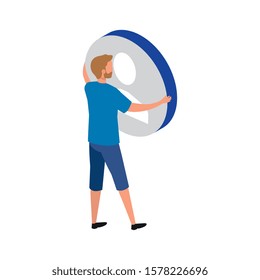 Avatar man design, Digital technology communication social media internet and web theme Vector illustration