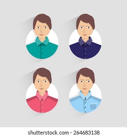 Avatar man in different colored shirts