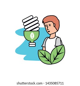 Avatar man and eco light bulb design