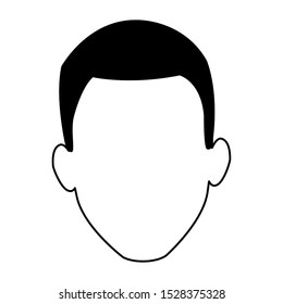 avatar man face icon over white background, vector illustration