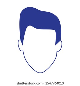 avatar man face icon over white background, vector illustration