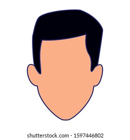 avatar man face icon over white background, colorful design, vector illustration