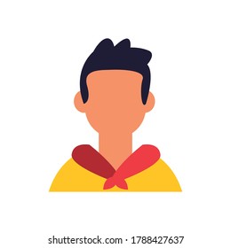Avatar man flat style icon design, Boy male person people human social media and portrait theme Vector illustration