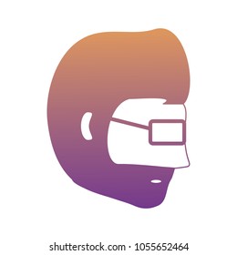 avatar man with glasses icon