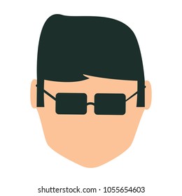 avatar man with glasses icon