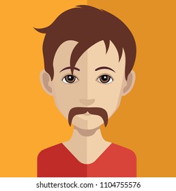 Avatar man with hairstyle and 
mustache
