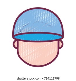 avatar man head with cap design