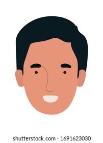 Diseño de cabeza de hombre de Avatar, Chico varón, medios sociales humanos y tema retrato. Ilustración vectorial