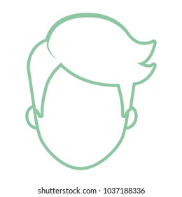 avatar man head icon over white background vector illustration